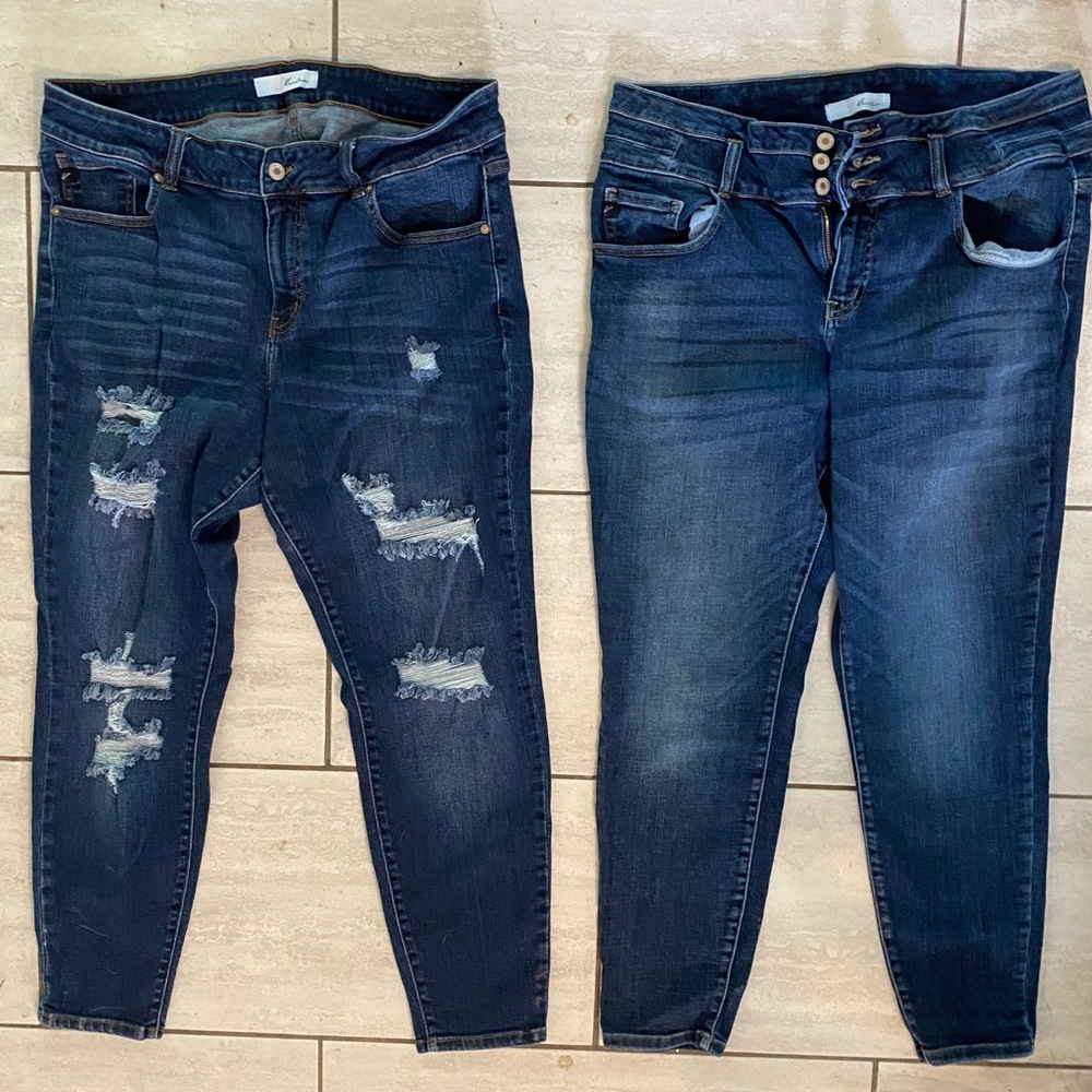 Two pairs KanCan jeans size 18